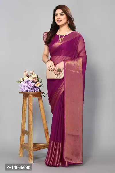 Chiffon Saree with Blouse piece-thumb0