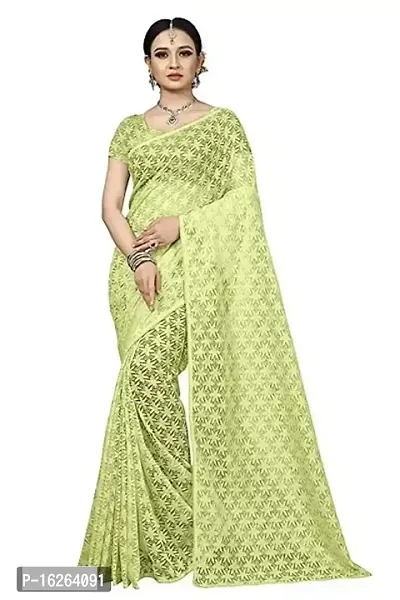 Net Textured Floral Saree with Running Blouse Piece
