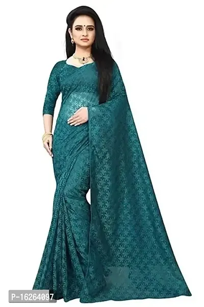 Net Textured Floral Saree with Running Blouse Piece