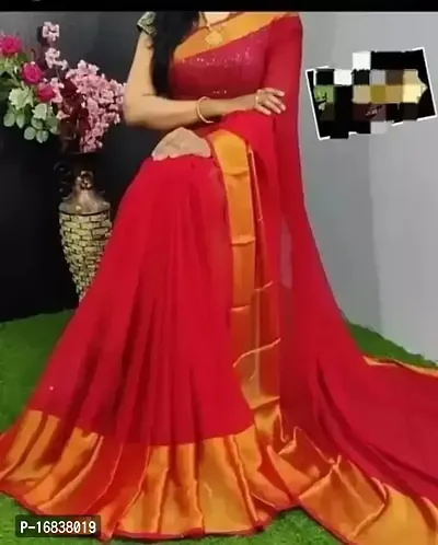 Chiffon Saree with Blouse piece-thumb0