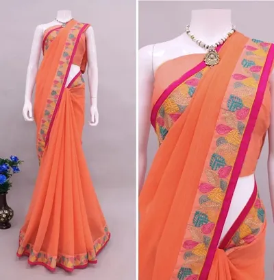 Attractive Georgette Saree with Blouse piece