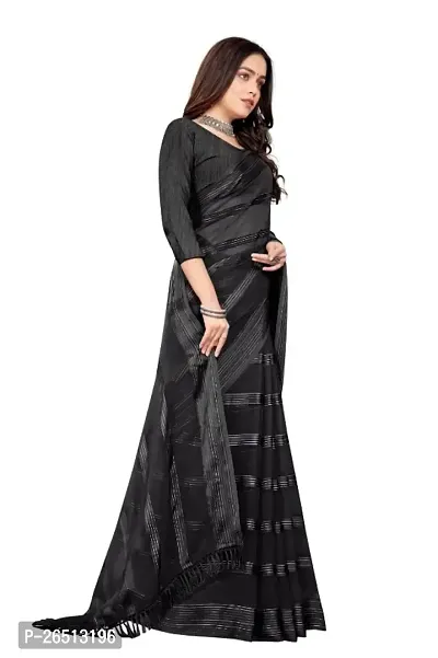 Georgette Striped Sarees with Blouse Piece-thumb0