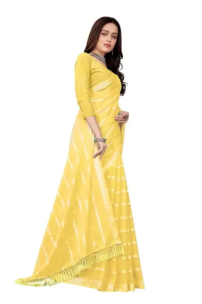 Georgette Striped Sarees with Blouse Piece