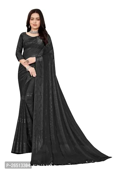 Georgette Striped Sarees with Blouse Piece-thumb0