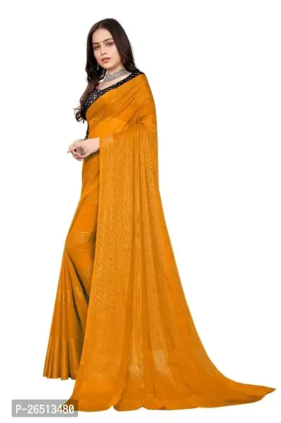 Georgette Striped Sarees with Sequin Blouse Piece