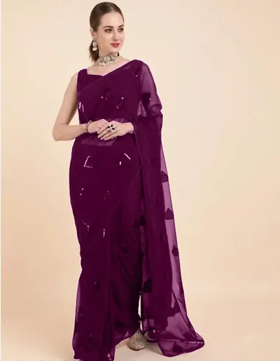 Must Have Georgette Saree with Blouse piece 