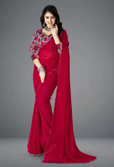 Elegant Georgette Saree with Blouse piece 