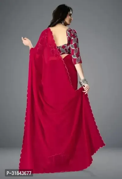 Stylish Georgette Saree with Blouse Piece for Women-thumb3