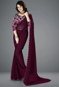 Stylish Georgette Saree with Blouse Piece for Women-thumb1