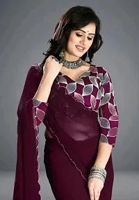 Stylish Georgette Saree with Blouse Piece for Women-thumb2