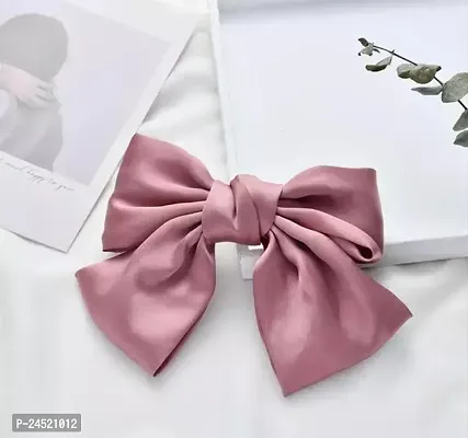 Filterfashion Bow Hair Clip/ Hair Ribbon For Women And Girls Made With Silk Satin Hair Clip