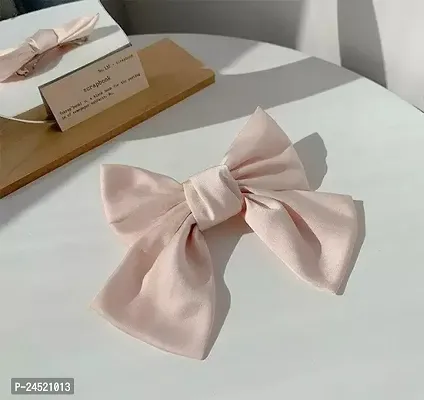 Filterfashion Bow Hair Clip/ Hair Ribbon For Women And Girls Made With Silk Satin Hair Clip-thumb0