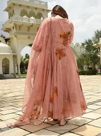 Trijal Fab Women Digital Print Georgette Anarkali Gown With Dupatta-thumb1