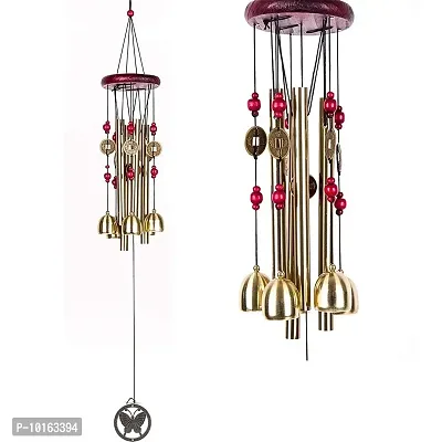 TIMESETL Fengsui Metal Wind Chime for Home Decor (24 inch, Multicolour)-thumb0