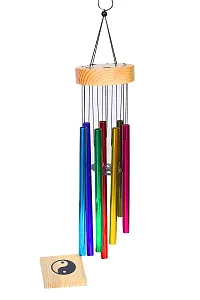 TIMESETL Wood Metal 7 Pipe Wind Chime 30 inch (Multicolor)-thumb3