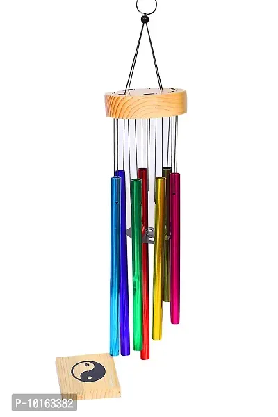 TIMESETL Wood Metal 7 Pipe Wind Chime 30 inch (Multicolor)-thumb4