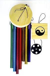 TIMESETL Wood Metal 7 Pipe Wind Chime 30 inch (Multicolor)-thumb2