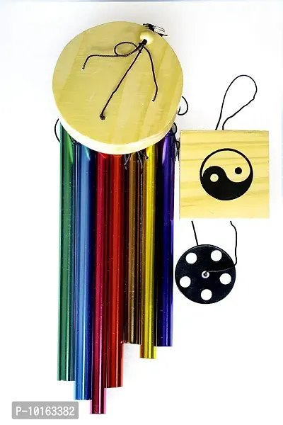 TIMESETL Wood Metal 7 Pipe Wind Chime 30 inch (Multicolor)-thumb3