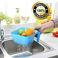 ZeniZeni Plastic Washing Strainer Basket Strainer for Fruits, Vegetables, Rice Drain Basket (Color May Vary)-thumb2