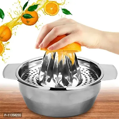 ZeniZeni Stainless Steel Soup & Juice Strainer/Liquid Filter 16Cm and Stainless Steel Hand Juicer Citrus Squeezer for Orange-thumb4