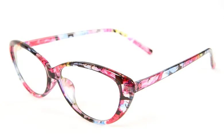 Arsh Enterprises Ladies Cat Eye Full Rim Spectacles Frames For Women [Multicoloured] (Large)