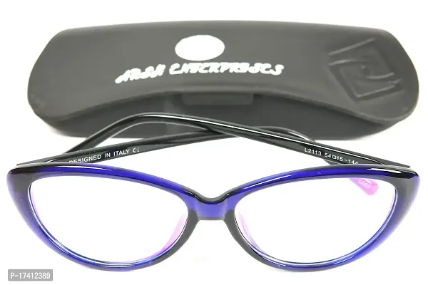 Arsh Enterprises Ladies Cat Eye Spectacles Frame For Women [Blue] (Large)-thumb4