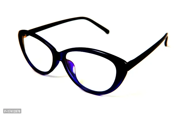 Arsh Enterprises Full Rim Cat Eye Spectacle Frames For Women (Black) (Large)