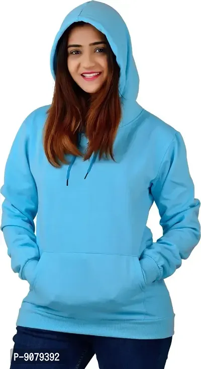 Fancy Elegant Women Sweatshirts (XL) SkyBlue-thumb0