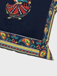 JaipurFabricreg; Applique Blue Rajasthani Dance Cushion Cover Set of 5 (16 x 16 Inch)-thumb2