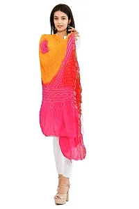 JaipurFabric Women's Floral Chiffon Dupatta (DPT026_Pink  Yellow_250*90 Cm)-thumb4