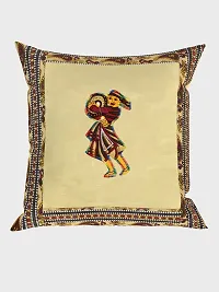 JaipurFabricreg; Applique Cream Chang Dance Cushion Cover Set of 5 (16 x 16 Inch)-thumb1