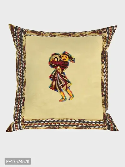 JaipurFabricreg; Applique Cream Chang Dance Cushion Cover Set of 5 (16 x 16 Inch)-thumb2