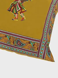 JaipurFabric? Applique Mehandi Green Chang Dance Cushion Cover Set of 5 (16 x 16 Inch)-thumb2