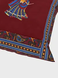 JaipurFabricreg; Applique Maroon Dandiya Cushion Cover Set of 5 (16 x 16 Inch)-thumb2