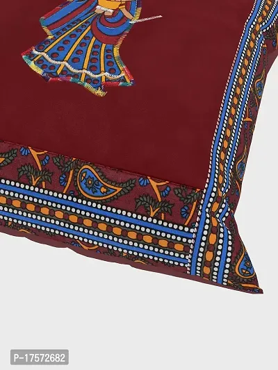 JaipurFabricreg; Applique Maroon Dandiya Cushion Cover Set of 5 (16 x 16 Inch)-thumb3