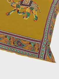 JaipurFabric? Applique Mehandi Green Camel Cushion Cover Set of 5 (16 x 16 Inch)-thumb2