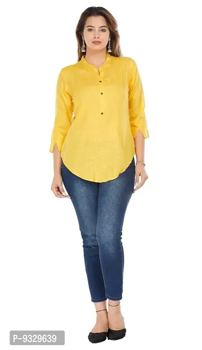 Nitya Trendz Causal Round Neck Womens Rayon Trending Top_Yellow_XS-thumb4