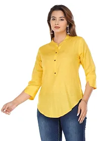 Nitya Trendz Causal Round Neck Womens Rayon Trending Top_Yellow_XS-thumb2