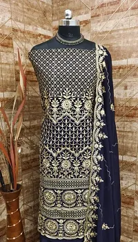 Elegant Aari Work Dress Material With Dupatta For Women-thumb3