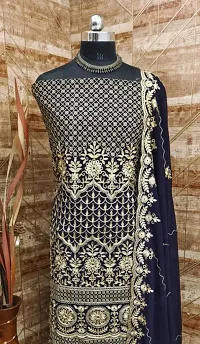 Elegant Aari Work Dress Material With Dupatta For Women-thumb1