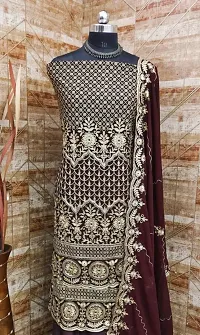 Elegant Aari Work Dress Material With Dupatta For Women-thumb3