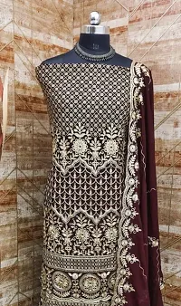 Elegant Aari Work Dress Material With Dupatta For Women-thumb1