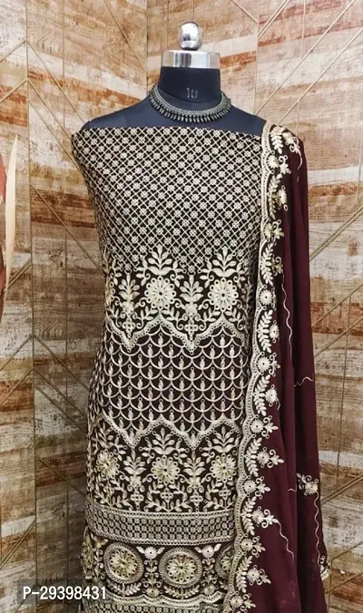 Elegant Aari Work Dress Material With Dupatta For Women-thumb2