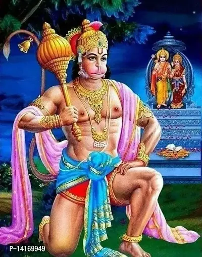 APM Hanuman JI Wall Sticker Fully Waterproof Vinyl Sticker self Adhesive for Living Room, Bedroom, Office, Kids Room 12X18 inches (H15)