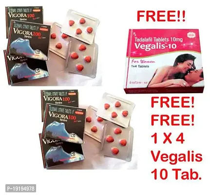 Buy Vigora 100 Tablet  pack 6- free 2 veglis 10 women sex tablet