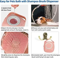 Dog Bath Brush Pet Shampoo Brush Soft Silicone Pet Brush for Dogs Pet Massage Brush with Shampoo Dispenser Dog Grooming Brush with Loop Handle for Short Haired Dogs Cats-thumb3