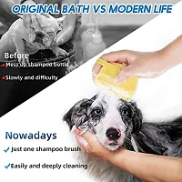 Dog Bath Brush Pet Shampoo Brush Soft Silicone Pet Brush for Dogs Pet Massage Brush with Shampoo Dispenser Dog Grooming Brush with Loop Handle for Short Haired Dogs Cats-thumb1