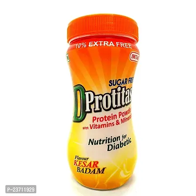 Sugar free D PROTITAS Protein Powder with added Vitamin  Minerals For Energy, Strength, wellness (Kesar Badam, 220gm)