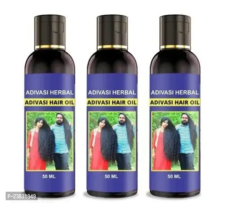 Adivasi Hair Oil- 50 ml for Women and Men for Shiny Hair Long - Dandruff Control - Hair Loss Control - Long Hair - Hair Regrowth Hair Oil with Goodness of and Loki, Oil Hair ( 100 % Ayurvedic) Pack 3