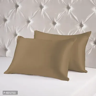 Comfortable Silk Solid Pillow Covers- Set Of 2-thumb0